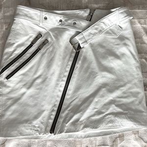 White Leather Skirt